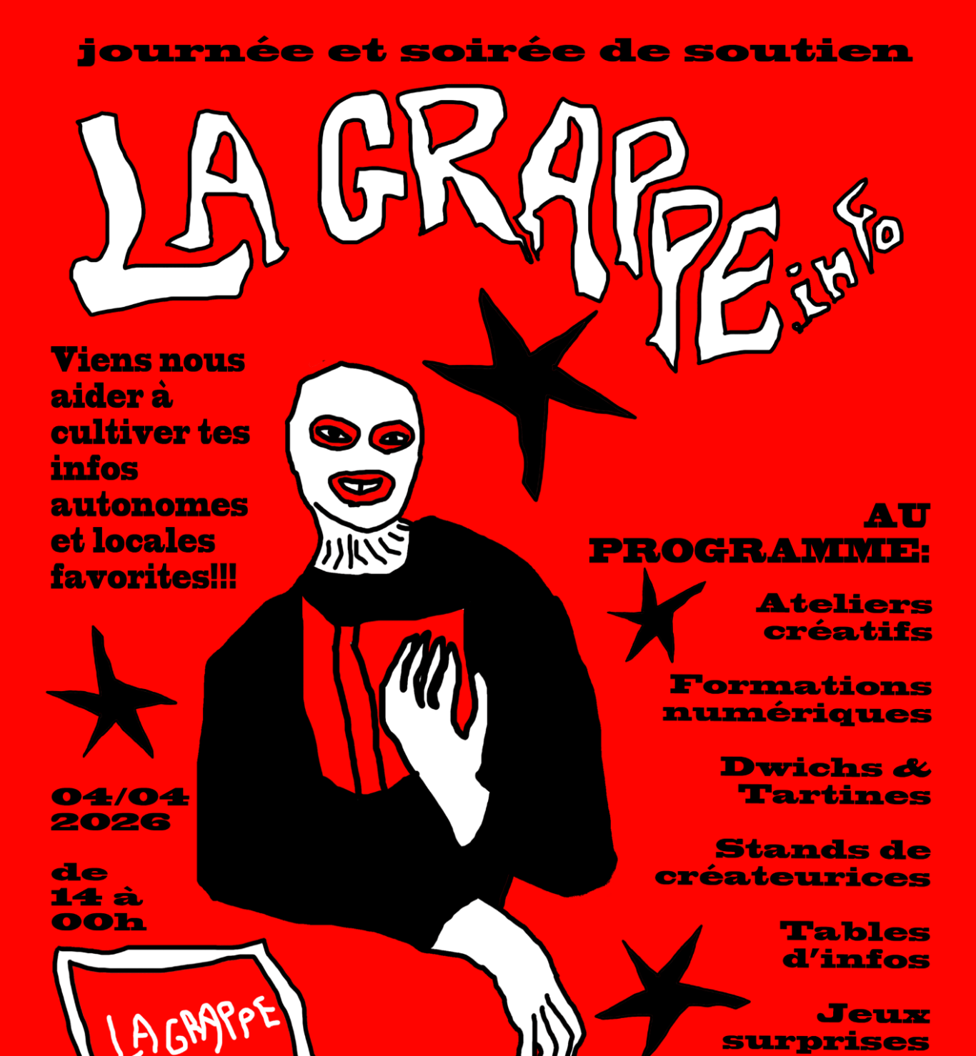 Journée et soirée de soutien à La Grappe&nbsp;!